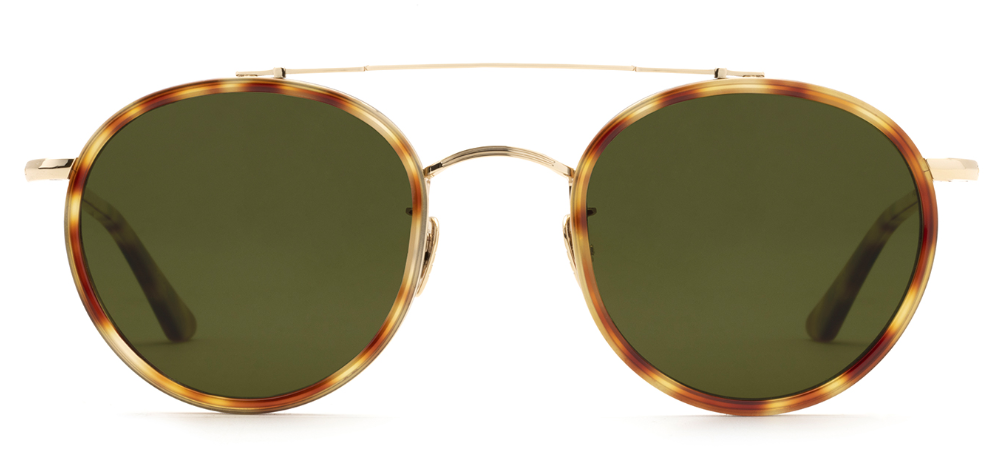 Alexander Daas - Krewe Porter Sunglasses - Hawksbill 12k - Green Polar - Front View