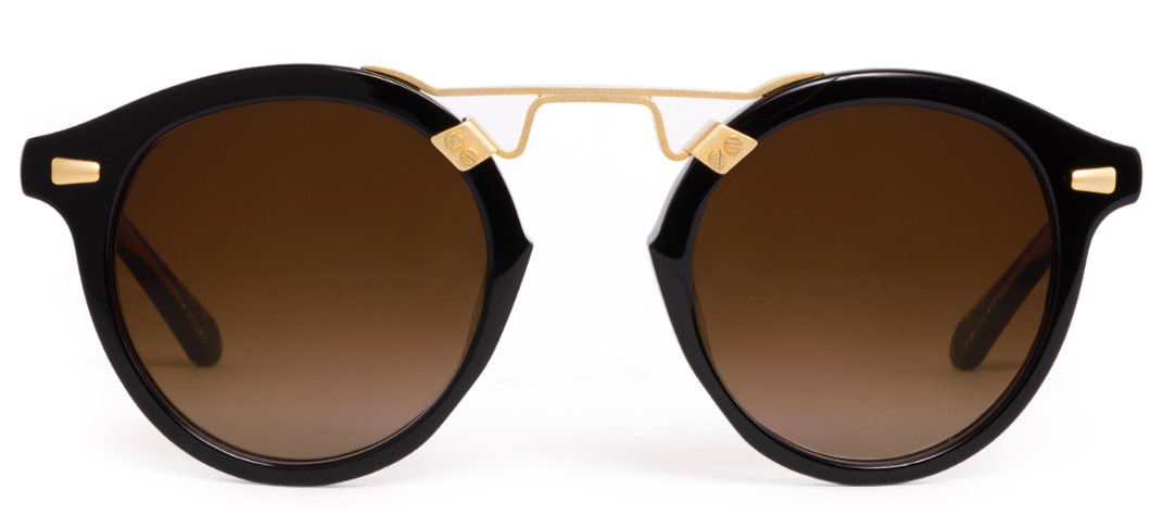 Alexander Daas - Krewe STL II Sunglasses - Black + Black Tea 18k - Brown Gradient - Front View