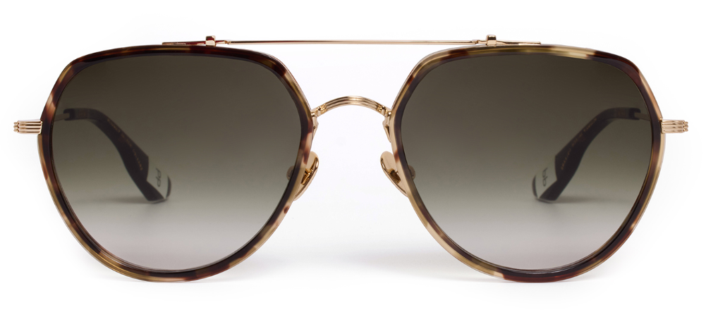 Alexander Daas - Krewe Baker Sunglasses - 12K Pantagonian - Dark Green Gradient - Front View