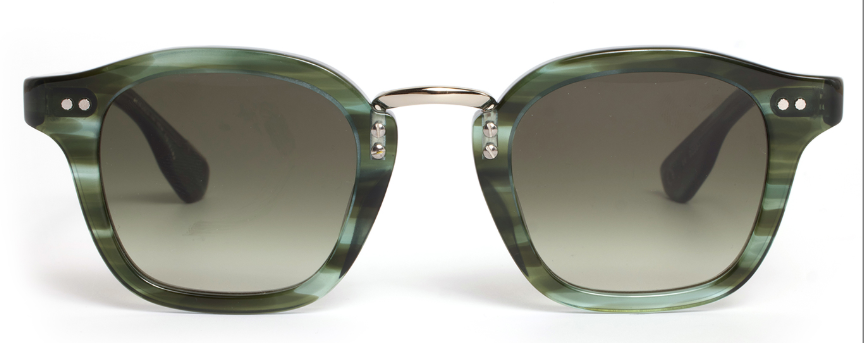 Alexander Daas - Krewe Campbell Sunglasses -  Reed Silver - Dark Green Gradient - Front View