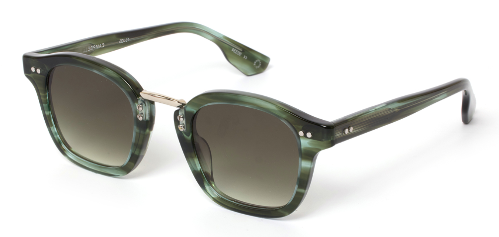 Alexander Daas - Krewe Campbell Sunglasses -  Reed Silver - Dark Green Gradient - Side View