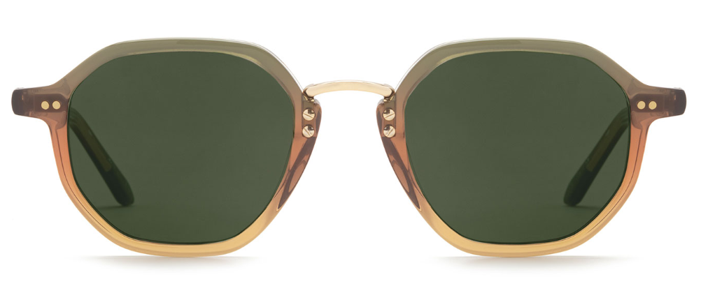 Alexander Daas - Krewe Dakota Sunglasses - Wasabi 12K - Dark Green - Front View