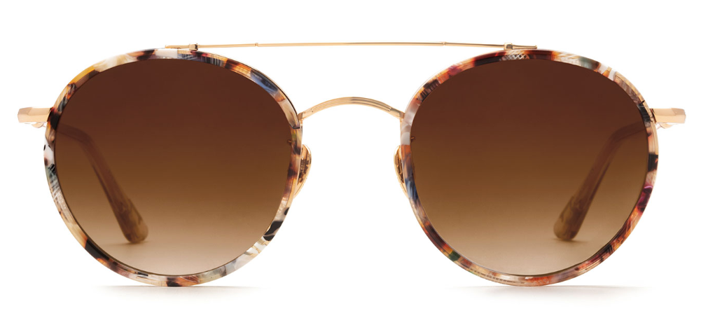 Alexander Daas - Krewe Porter Sunglasses - Capri + Petal 18k - Amber Gradient - Front View