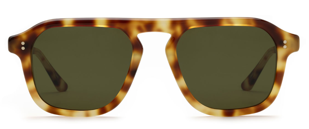 Alexander Daas - Krewe Zander Sunglasses - Hawksbill - Bottle Green - Front View