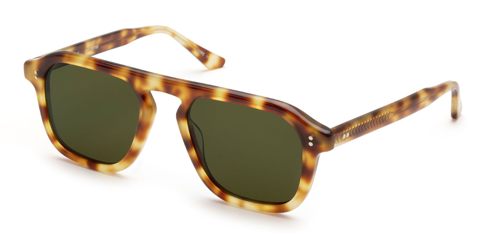 Alexander Daas - Krewe Zander Sunglasses - Hawksbill - Bottle Green - Side View