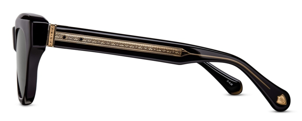 Alexander Daas - Matsuda M1027 Sunglasses - Black Gold - Grey Lenses - Side View