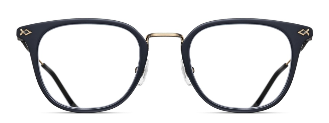 Alexander Daas - Matsuda M3113 Eyeglasses - Brushed Gold Matte Black - Front View