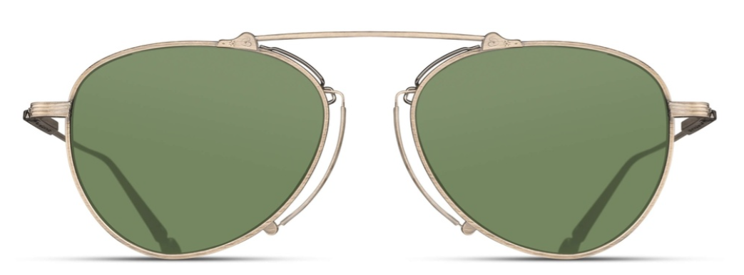 Alexander Daas - Matsuda M3130 Sunglasses - Antique Gold - Sage Green - Front View