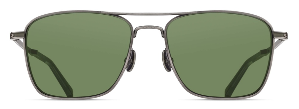 Alexander Daas - Matsuda M3135 Sunglasses - Antique Silver - Sage Green - Front View