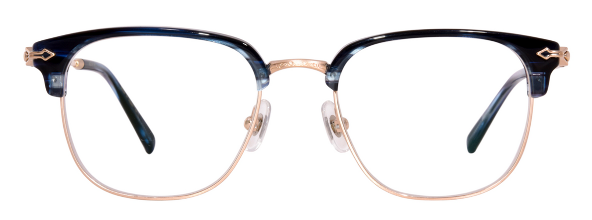 Alexander Daas - Matsuda M2036 Eyeglasses - Blue Demi &amp; Brushed Gold - Front View