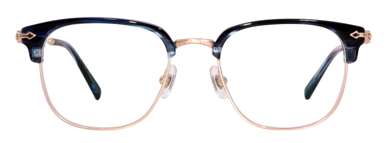 Alexander Daas - Matsuda M2036 Eyeglasses - Blue Demi & Brushed Gold - Front View