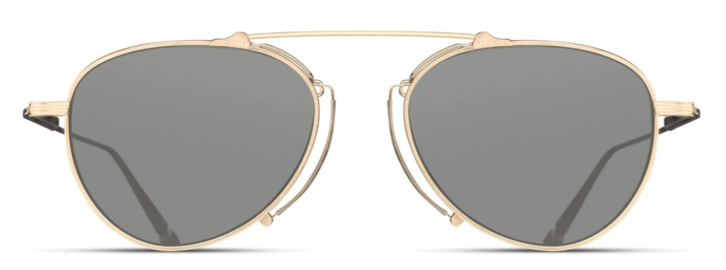 Alexander Daas - Matsuda M3130 Sunglasses - Brushed Gold - Cafe Grey - Front View