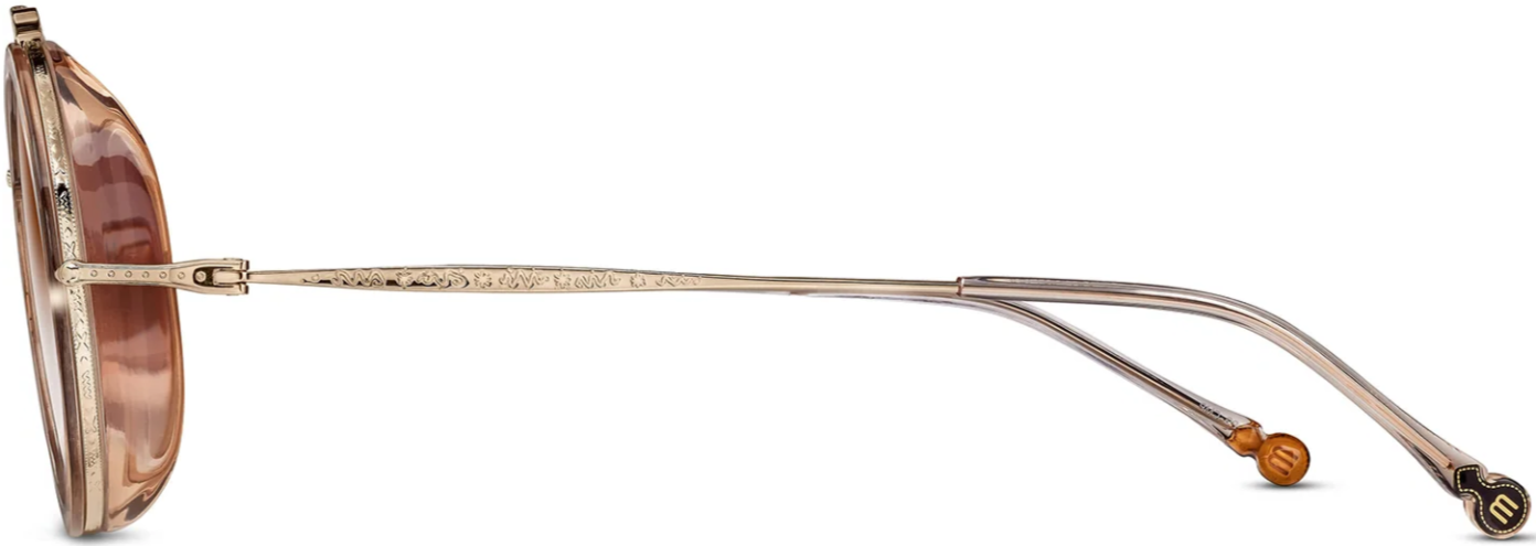 Alexander Daas - Matsuda M3155 Sunglasses - Pale Gold Champagne - Brown Gradient - Side View