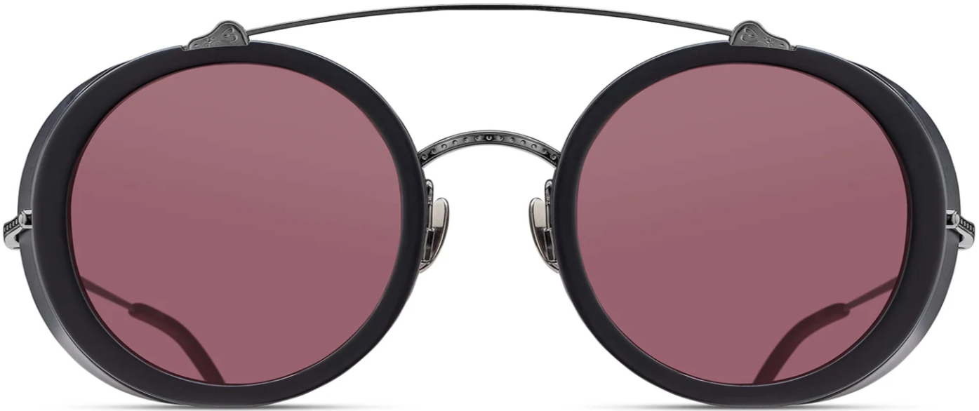 Alexander Daas - Matsuda M3155 Sunglasses - Ruthenium Matte Black - Brunello Red - Front View