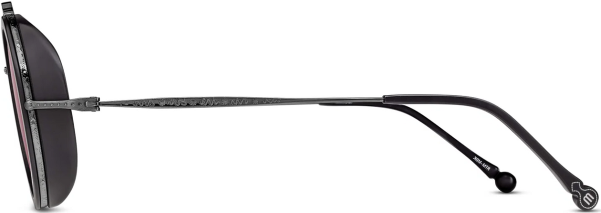 Alexander Daas - Matsuda M3155 Sunglasses - Ruthenium Matte Black - Brunello Red - Side View