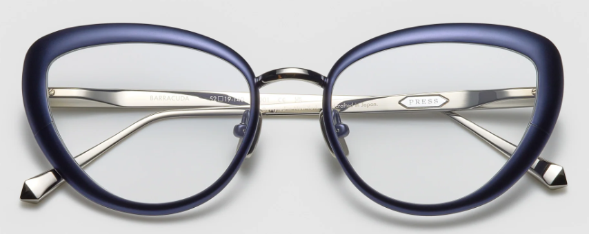 Alexander Daas - Press Barracuda Eyeglasses - ST001 Navy Platinum - Front View