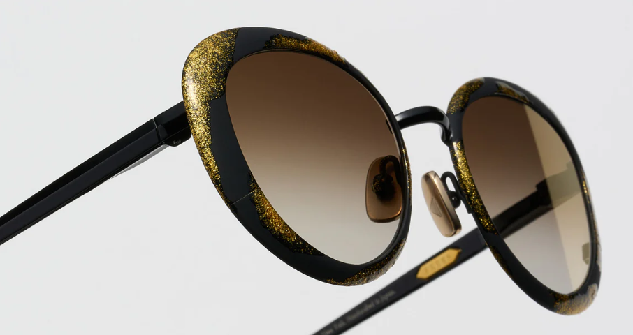 Alexander Daas - Press Bel Air Gold Leaf Sunglasses - ST009 I Love Gold - Side View
