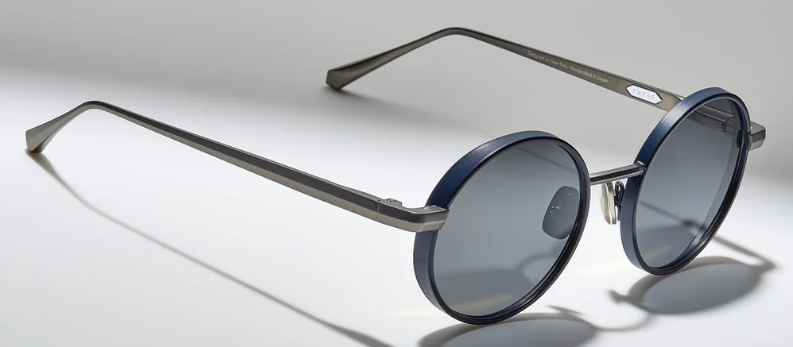 Alexander Daas - Press Imagine Sunglasses - DR001 Matte Navy - Grey - Side View