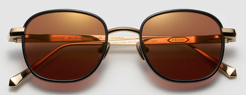 Alexander Daas - Press Mad Cap Sunglasses - DR003 Ruthenium - Burgundy - Front View