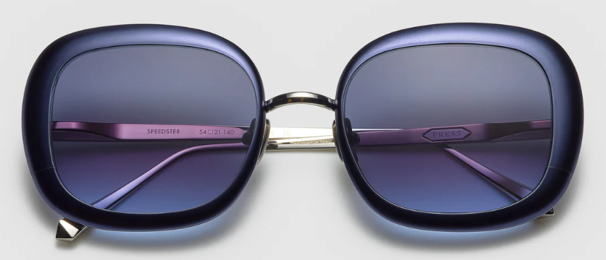 Alexander Daas - Press Speedster Sunglasses - Navy Platinum - Indigo Gradient - Front View