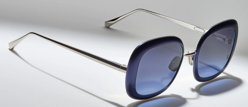 Alexander Daas - Press Speedster Sunglasses - Navy Platinum - Indigo Gradient - Side View