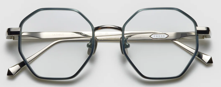 Alexander Daas - Press Lazarus Eyeglasses - DR006 Nassau Blue - Front View
