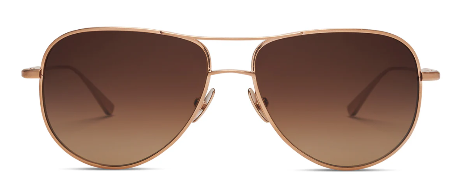 Alexander Daas - Salt Optics Anderson Sunglasses - Brushed Honey Gold - Polar Gradient Brown - Front View