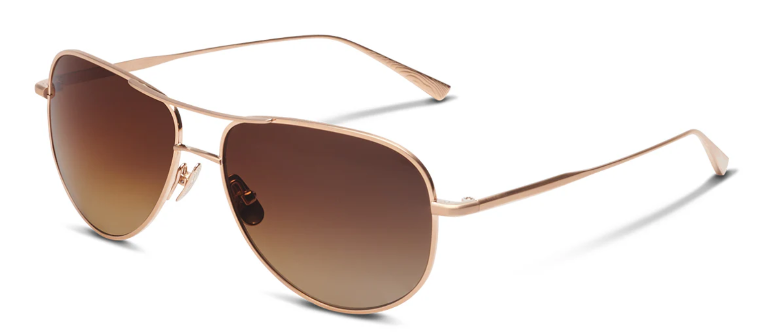 Alexander Daas - Salt Optics Anderson Sunglasses - Brushed Honey Gold - Polar Gradient Brown - Side View