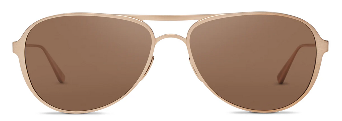 Alexander Daas - Salt Optics Barrett Sunglasses - Brushed Honey Gold - Deep Brown - Front View