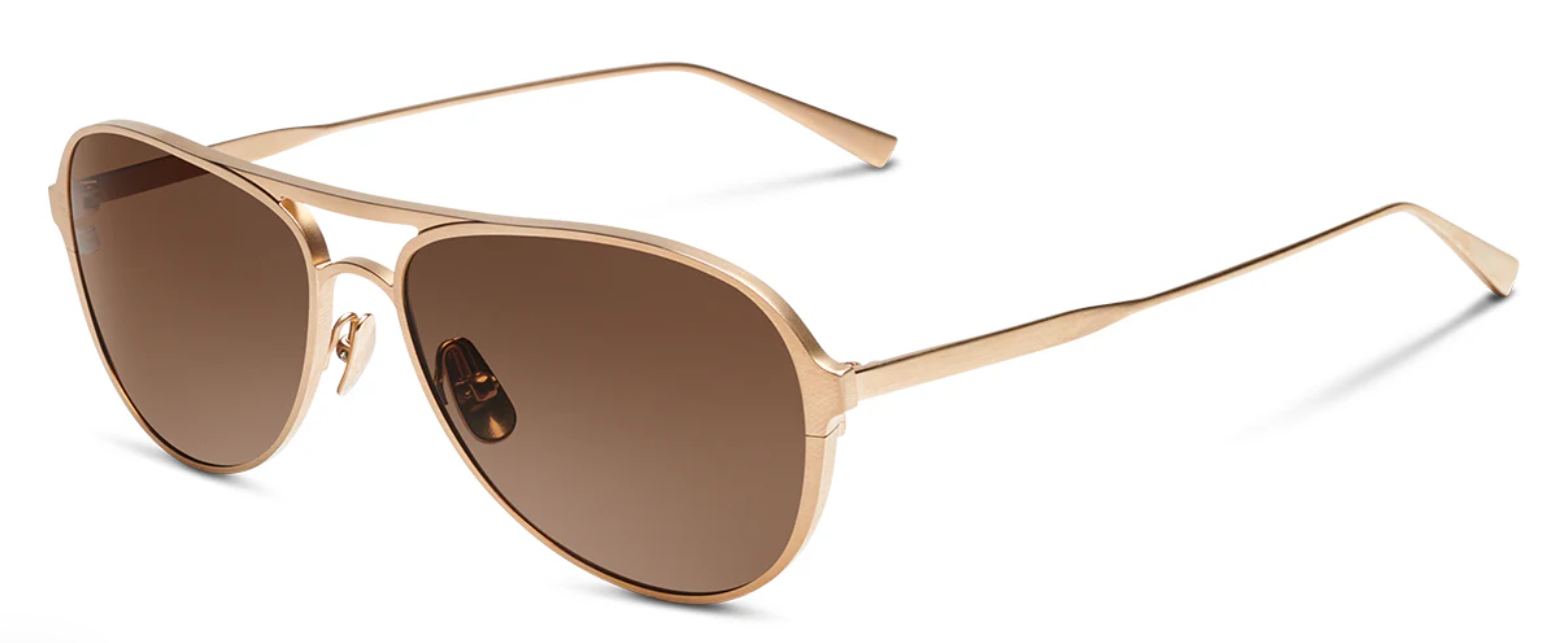 Alexander Daas - Salt Optics Barrett Sunglasses - Brushed Honey Gold - Deep Brown - Side View