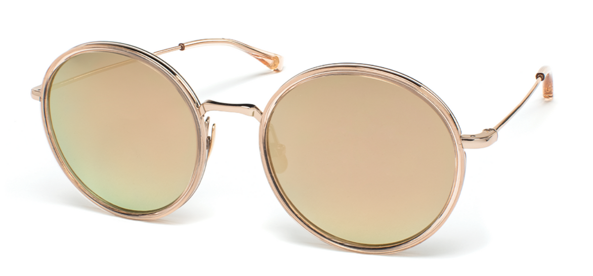 Alexander Daas - Salt Optics Audrey Sunglasses - Rose Gold - Double Mirror Rose - Side View