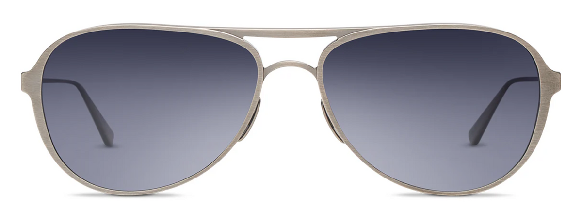 Alexander Daas - Salt Optics Barrett Sunglasses - Antique Silver - Grey Gradient - Front View