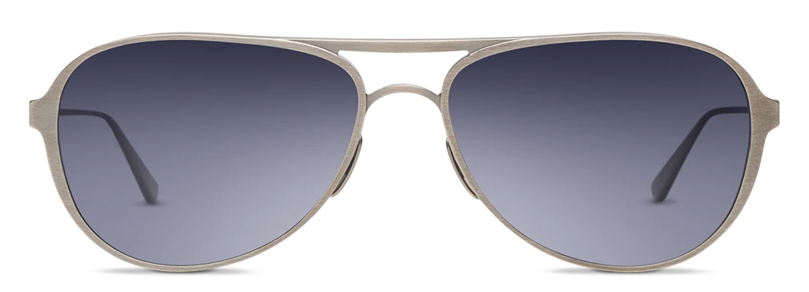 Alexander Daas - Salt Optics Barrett Sunglasses - Antique Silver - Grey Gradient - Front View