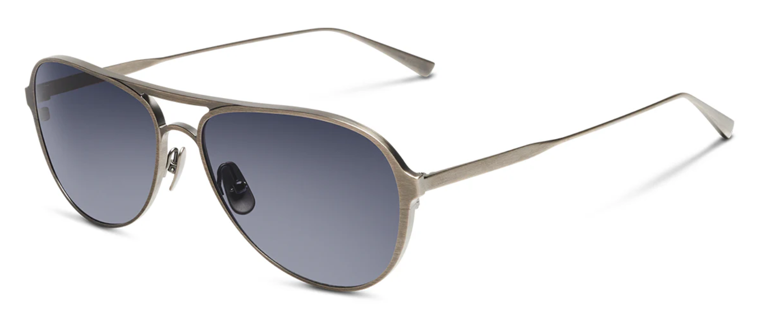 Alexander Daas - Salt Optics Barrett Sunglasses - Antique Silver - Grey Gradient - Side View