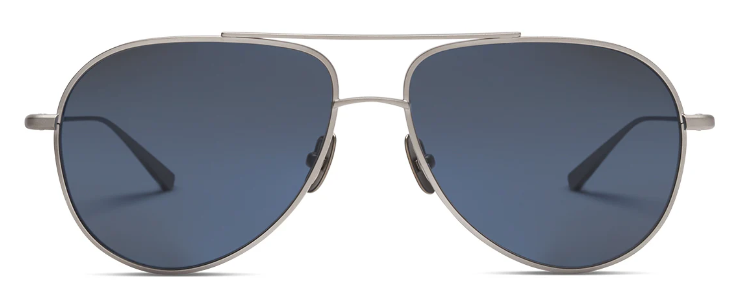 Alexander Daas - Salt Optics Dash Sunglasses - Matte Silver - Polar Denim - Front View