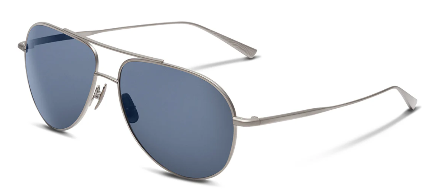 Alexander Daas - Salt Optics Dash Sunglasses - Matte Silver - Polar Denim - Side View