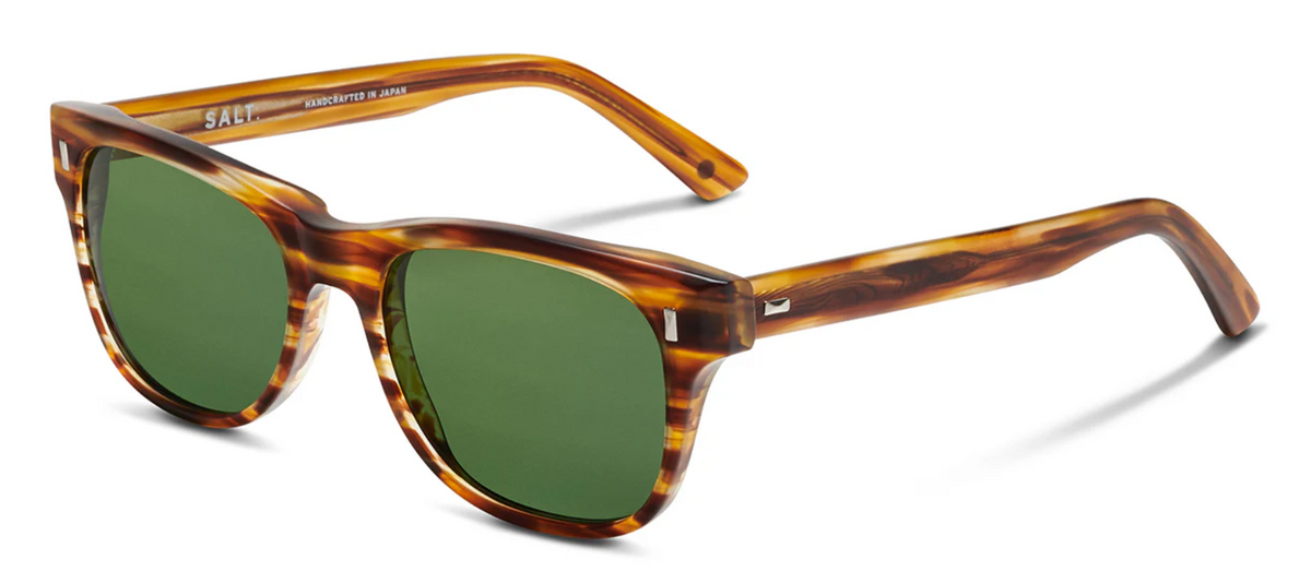 Alexander Daas - Salt Optics Yukon Sunglasses - Matte Woodgrain - Polarized Forest Grass - Side View