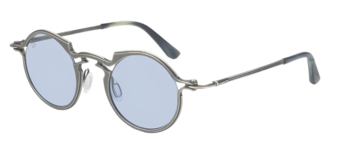 Alexander Daas - Tavat Soupcan Blaze Sunglasses - Light Gun - Sky Blue - Side View