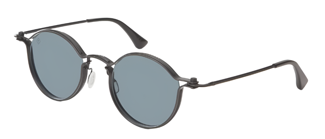 Alexander Daas - Tavat Pantos M SC105 Sunglasses - Black Chrome - Grey Blue - Side View