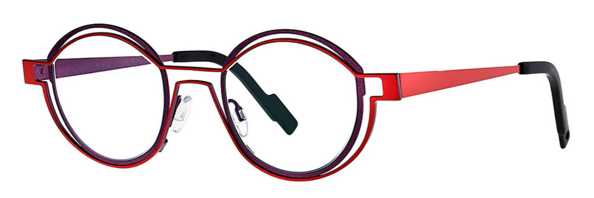 Alexander Daas - Theo Tracing Eyeglasses - Red on Purple - Side View