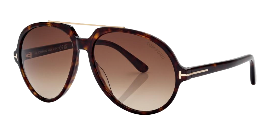 Alexander Daas - Tom Ford Aalto FT1210 Sunglasses - 52F Dark Havana - Brown Gradient - Side View