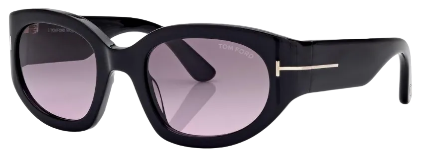 Alexander Daas - Tom Ford Arizone Sunglasses - 01B Shiny Black - Grey Gradient - Side View