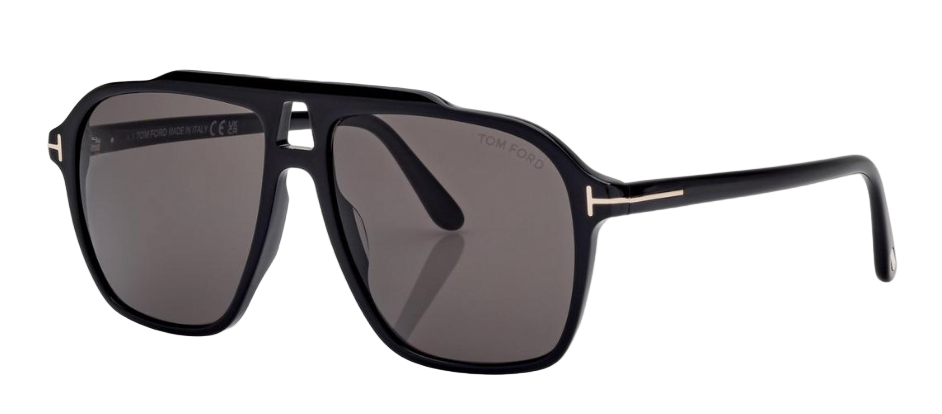 Alexander Daas - Tom Ford Autari FT1209 Sunglasses - 01A Shiny Black - Grey - Side View