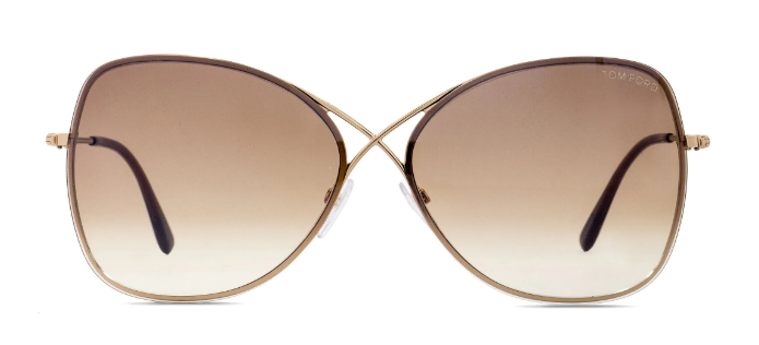 Alexander Daas - Tom Ford FT0250 Sunglasses - 28F Shiny Rose Gold - Brown Gradient - Front View