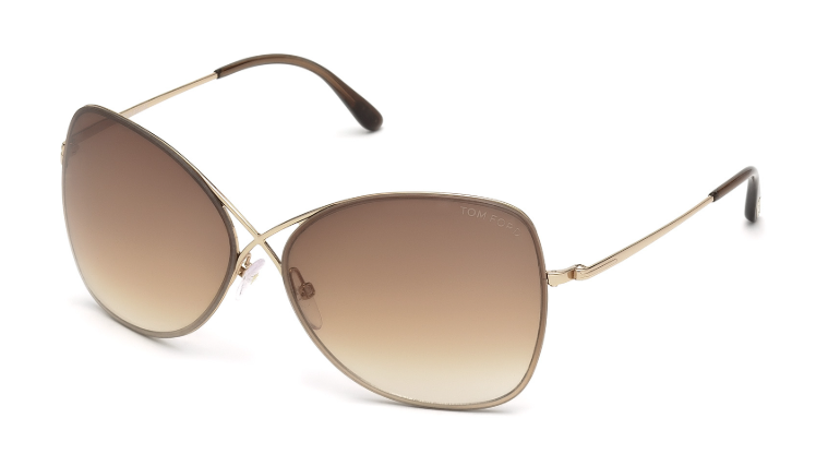 Alexander Daas - Tom Ford FT0250 Sunglasses - 28F Shiny Rose Gold - Brown Gradient - Side View