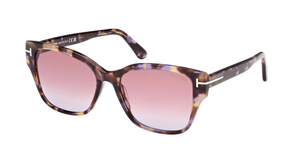 Alexander Daas - Tom Ford Elsa FT1108 Sunglasses - 55Z Colored Havana-Purple-Blue Gradient - Side View