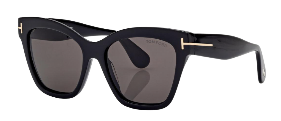 Alexander Daas - Tom Ford Elvira FT1217 Sunglasses - 01A Shiny Black - Grey - Side View