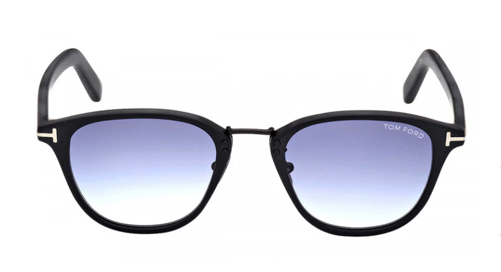 Alexander Daas - Tom Ford FT1049-D Sunglasses - 02W Matte Black-Blue Gradient - Front View