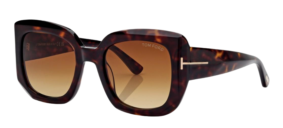 Alexander Daas - Tom Ford Carla FT1220 Sunglasses - 52F Dark Havana - Brown Gradient - Side View