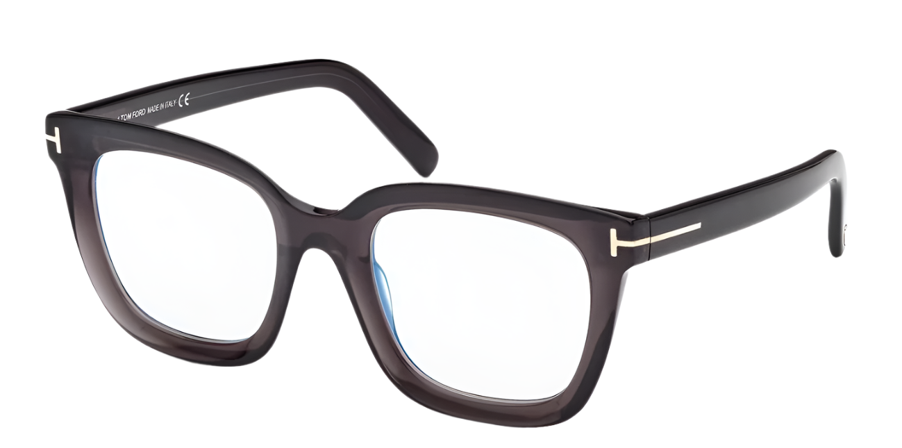 Alexander Daas - Tom Ford FT5880-B Eyeglasses - 020 Shiny Transparent Grey - Side View